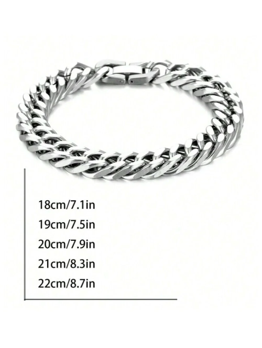 Flat link bracelet - Stainless Steel - 5mm 8